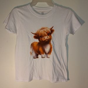 Baby Highland Cow Kids Tshirt